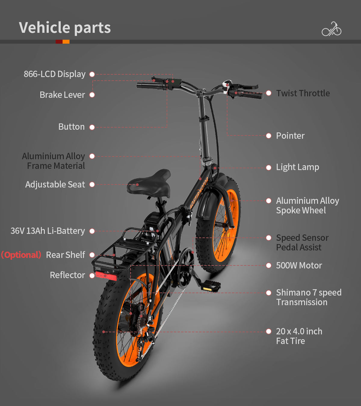 Fat Tire Folding Electric Bike A20